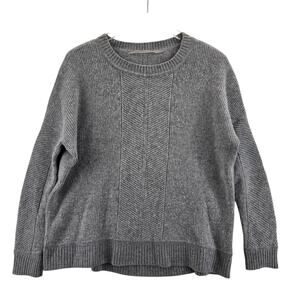 Athleta Sweater Womens Small Wool Cashmere Gray Mixed Knit Oversized Cabincore